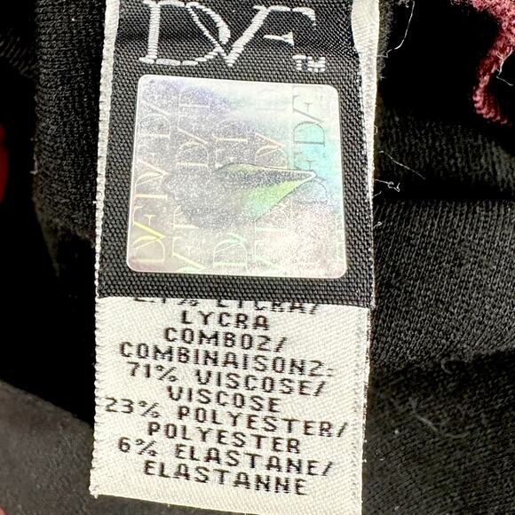 DIANE von FURSTENBERG CECILY Black Colorblocked Suede Panels Modern Pants Size 6 - Picture 4 of 8